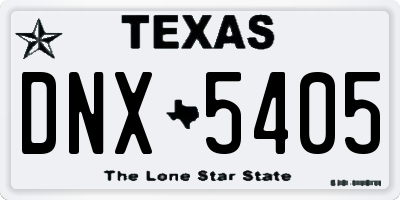 TX license plate DNX5405