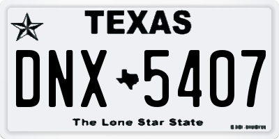 TX license plate DNX5407