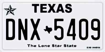 TX license plate DNX5409