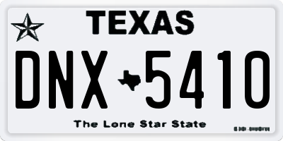 TX license plate DNX5410