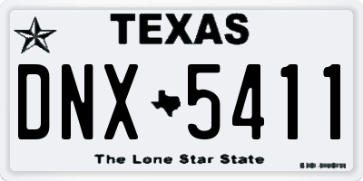 TX license plate DNX5411