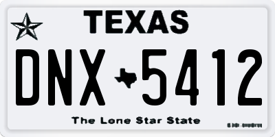 TX license plate DNX5412
