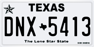 TX license plate DNX5413
