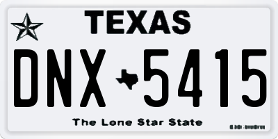 TX license plate DNX5415
