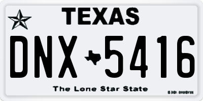 TX license plate DNX5416