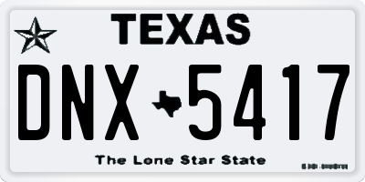 TX license plate DNX5417