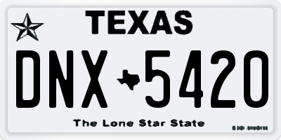 TX license plate DNX5420