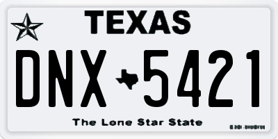 TX license plate DNX5421