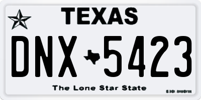 TX license plate DNX5423