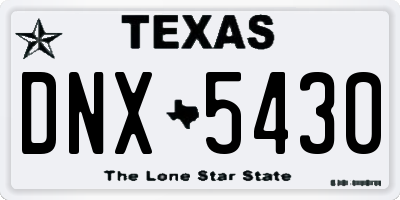 TX license plate DNX5430
