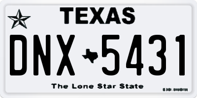 TX license plate DNX5431