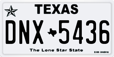 TX license plate DNX5436