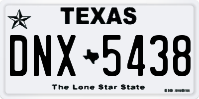 TX license plate DNX5438