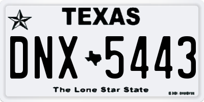 TX license plate DNX5443