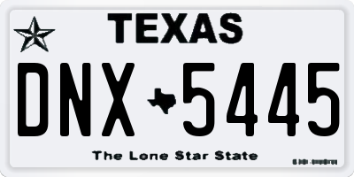 TX license plate DNX5445