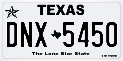 TX license plate DNX5450