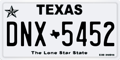 TX license plate DNX5452