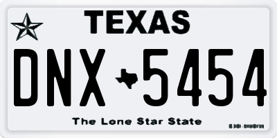 TX license plate DNX5454