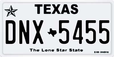 TX license plate DNX5455
