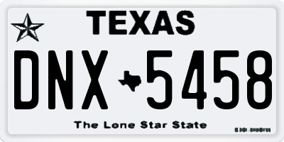 TX license plate DNX5458