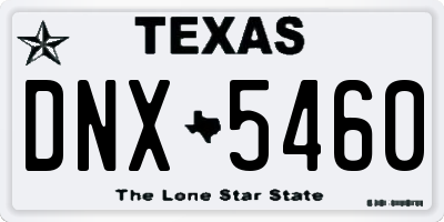 TX license plate DNX5460