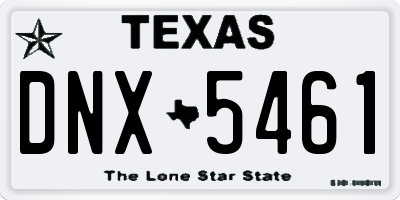 TX license plate DNX5461