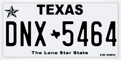 TX license plate DNX5464