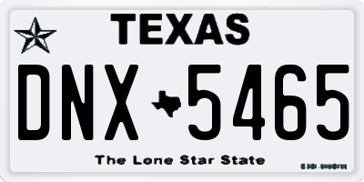 TX license plate DNX5465