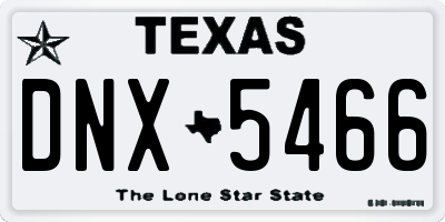 TX license plate DNX5466