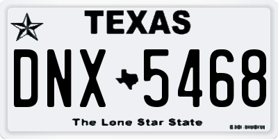 TX license plate DNX5468