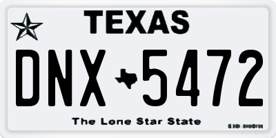 TX license plate DNX5472