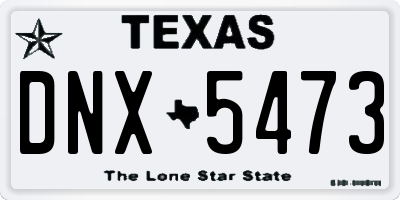 TX license plate DNX5473