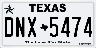 TX license plate DNX5474