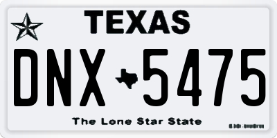 TX license plate DNX5475