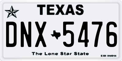 TX license plate DNX5476