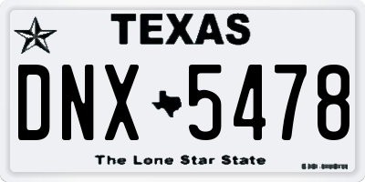 TX license plate DNX5478