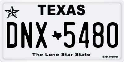 TX license plate DNX5480