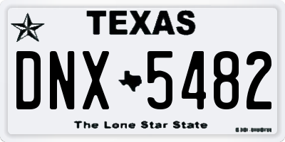 TX license plate DNX5482