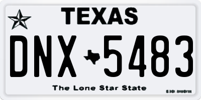 TX license plate DNX5483