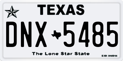 TX license plate DNX5485