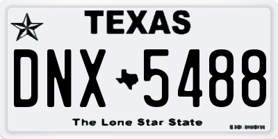 TX license plate DNX5488