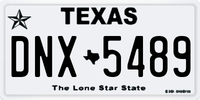 TX license plate DNX5489
