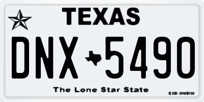 TX license plate DNX5490