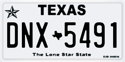 TX license plate DNX5491