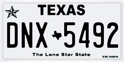 TX license plate DNX5492