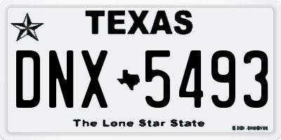 TX license plate DNX5493