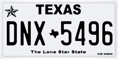 TX license plate DNX5496