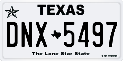 TX license plate DNX5497