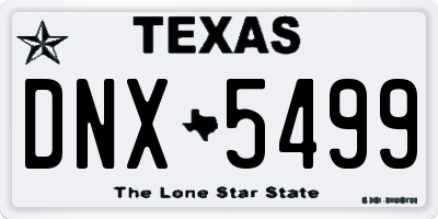 TX license plate DNX5499