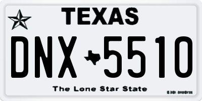 TX license plate DNX5510